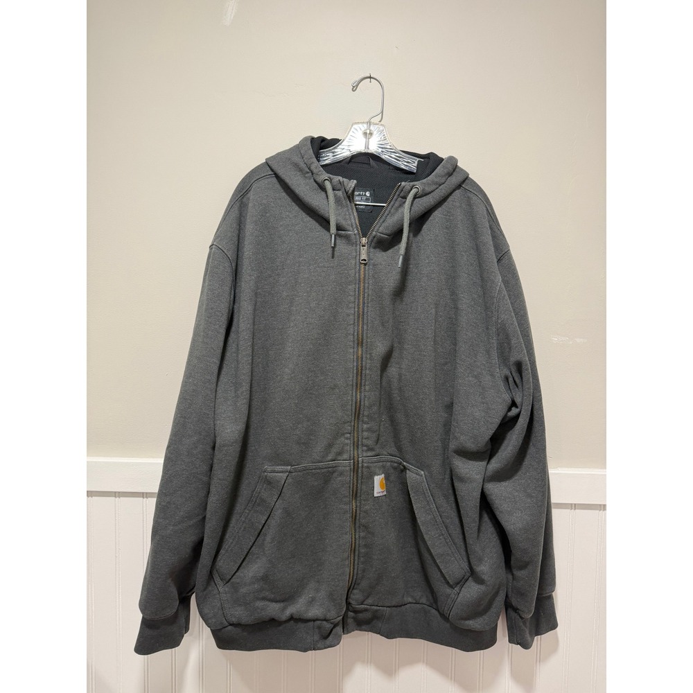 Carhartt Paxton Thermal Lined Full Zip Hoodie Gray Workwear Men Size 2XL